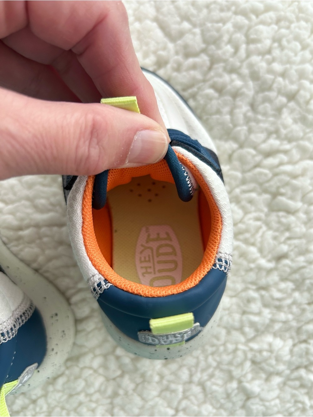 Hey Dude Sirrocho Toddler Play ColorBlock White Navy Slip On Toddler Shoe Sz C7 - Picture 3 of 6